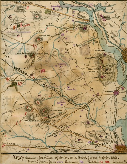 Positions of Union and Rebel forces September 1861. 1861