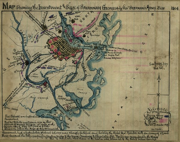 investment and siege of Savannah, Georgia by General Sherman's army December 1864. 1864