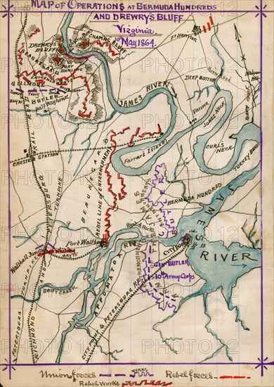 Operations at Bermuda Hundred and Drewry's Bluff, Virginia, 10th May 1864. 1864