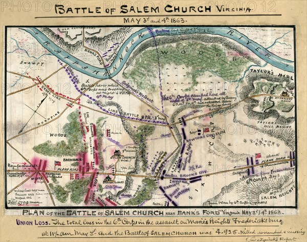 Battle of Salem Church near Bank's Ford, Virginia : May 3rd & 4th 1863. 1863