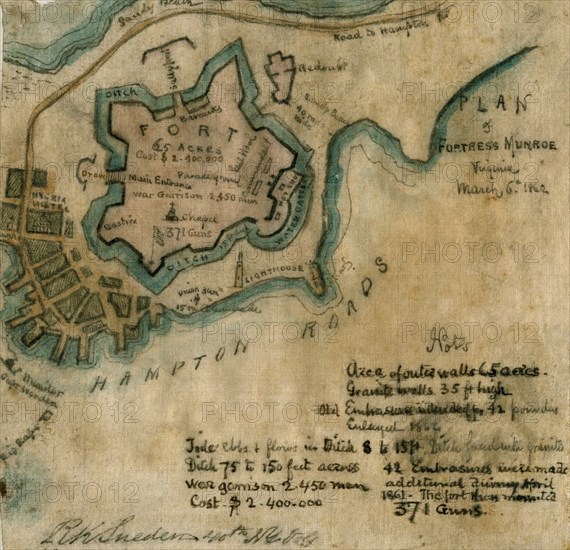 Plan of Fortress Munroe, Va., 1862. 1862