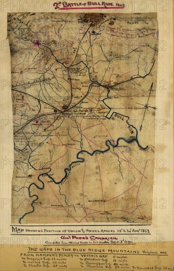 Position of Union and Rebel armies, 28th to 30th Aug. 1862. Genl. Pope's Campaign. 1862