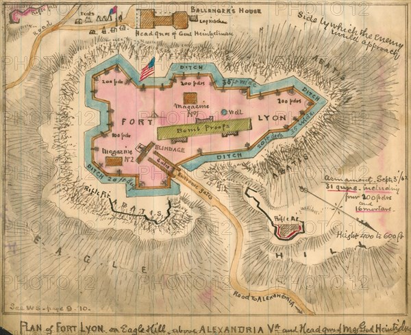 Plan of Fort Lyon on Eagle Hill above Alexandria, Va.