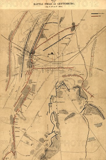 Battlefield of Gettysburg. July 1st, 2nd, and 3rd 1863 1863