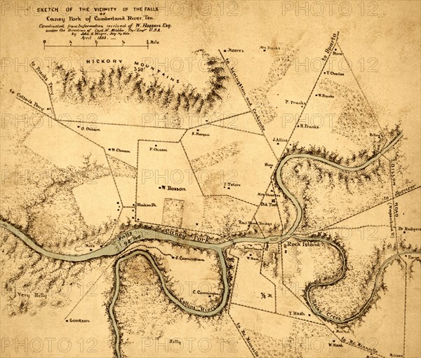 Vicinity of the falls of Caney Fork of Cumberland River, Ten 1863