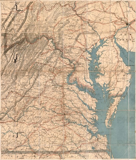 Map of Eastern Virginia & The Chesapeake 1862