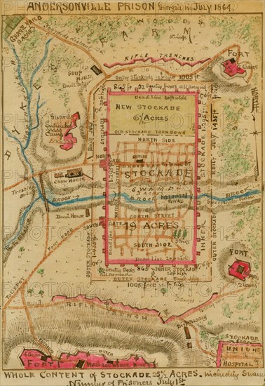 Andersonville Prison, Georgia in July 1864.. 1864