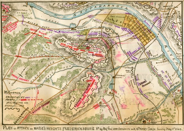 Plan of attack on Marie's Heights, Fredericksburg, Va.  1863