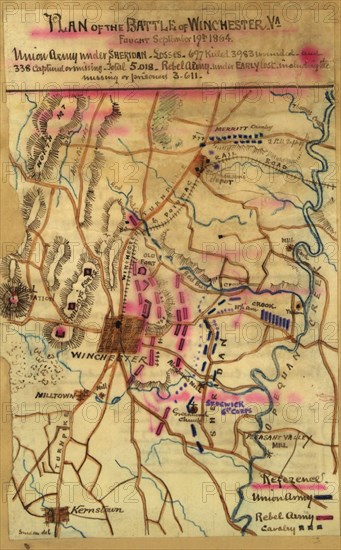 Battle of Winchester, Va. Fought September 19th, 1864. 1864