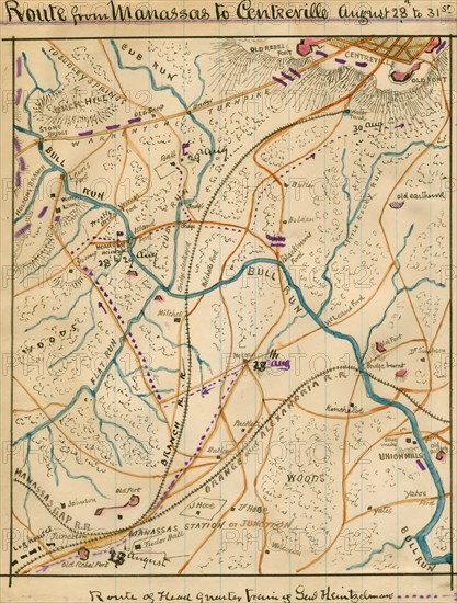 Route from Manassas to Centreville, August 28th to 31st.. 1862