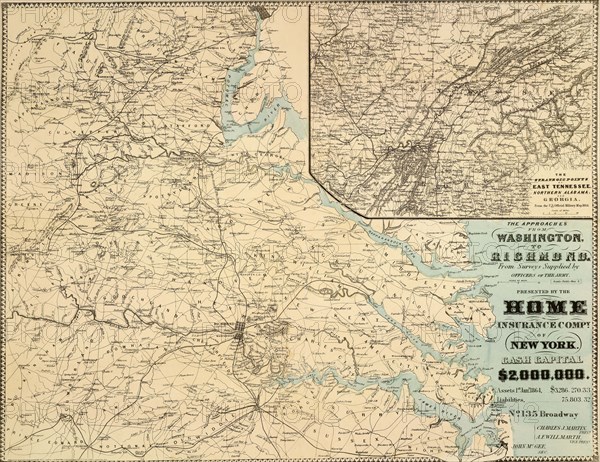 Approaches from Washington, to Richmond 1864