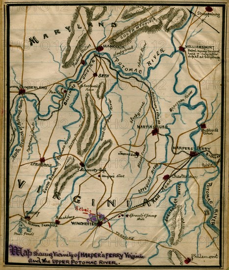 Harper's Ferry, Virginia, and the upper Potomac River. 1863