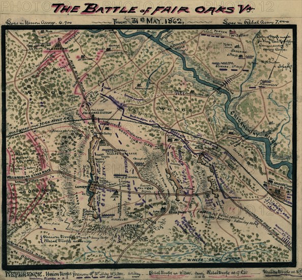 Battle of Fair Oaks, Va.. Fought 31st May 1862; AKA Seven Pines. 1862