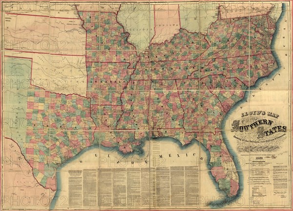 Southern states showing all the railroads, their stations & distances - 1862