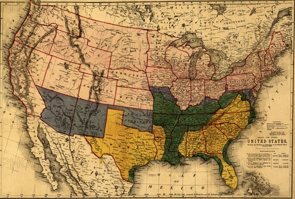 US territory in possession of the Federal Union, January, 1864. 1864