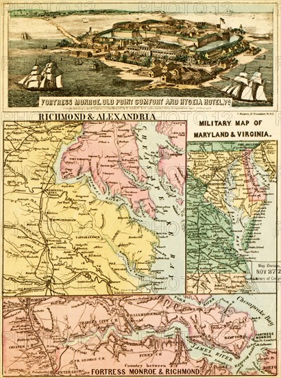 Pictorially enhanced map with hotel - 1861 1861