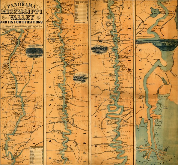 Panorama of the Mississippi Valley : and its fortifications - 1863 1863