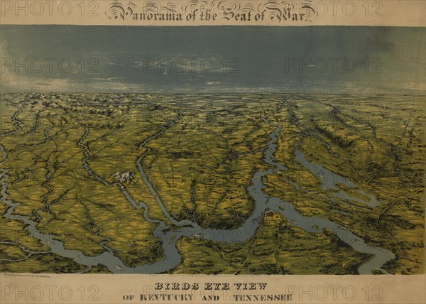 Birds eye view of Kentucky and Tennessee - 1862  1862