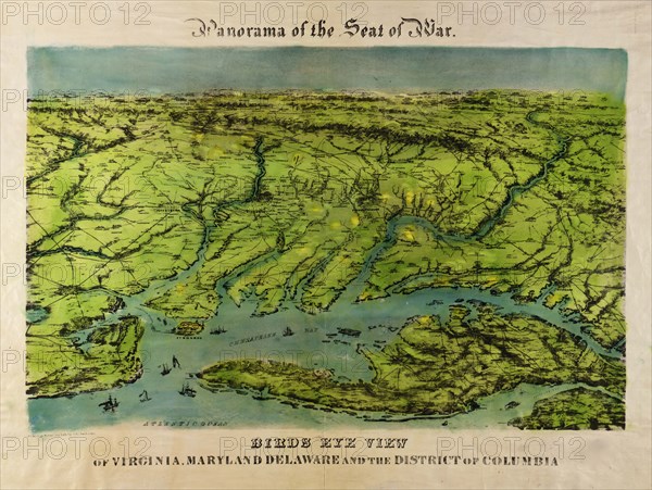 Seat of War - Panoramic of the Middle Atlantic States - 1861 1861