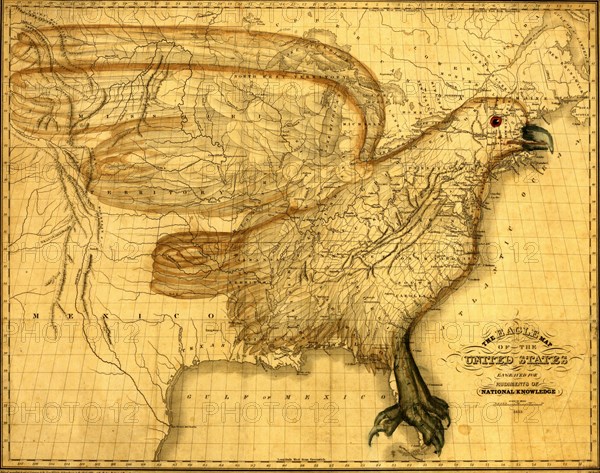 Eagle Map of the United States - 1832 1832