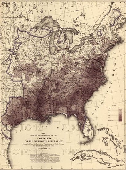 Proportion of the Colored Population as a percentage of the Aggregate Population - 1870 1870