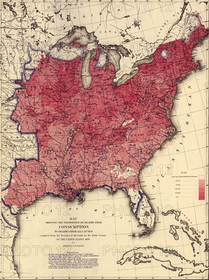 Occurrence of Tuberculosis or Consumption - 1870 1870