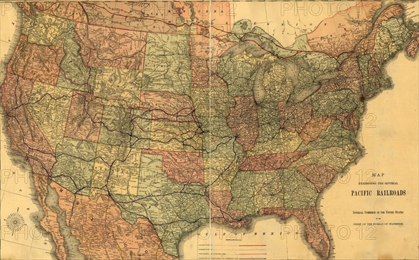 Pacific Railroads of The United States 1883 1883