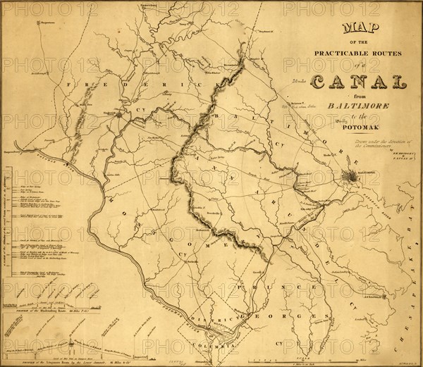 practicable routes of a canal from Baltimore to the Potomac - 1838 1838