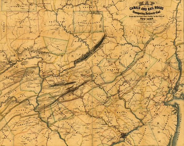 canals and railroads for transporting anthracite coal from the several coal fields to the city of New York - 1856 1856