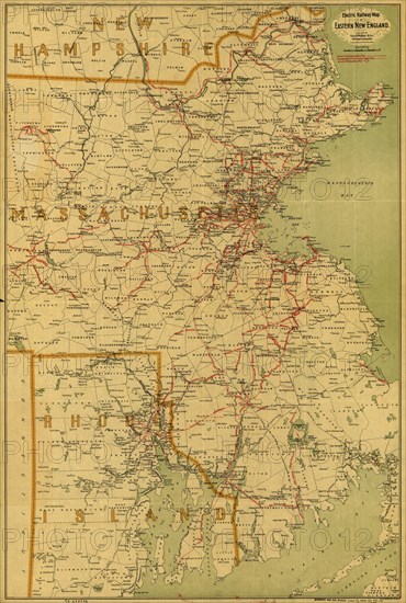 Electric railway map of eastern New England. 1898