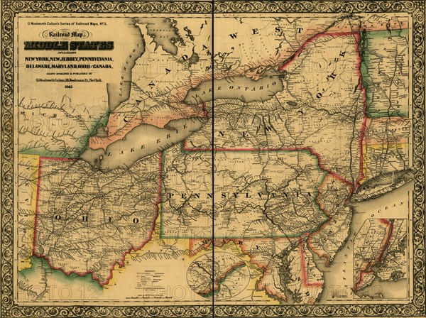 middle states including New York, New Jersey, Pennsylvania, Delaware, Maryland, Ohio and Canada; 1862