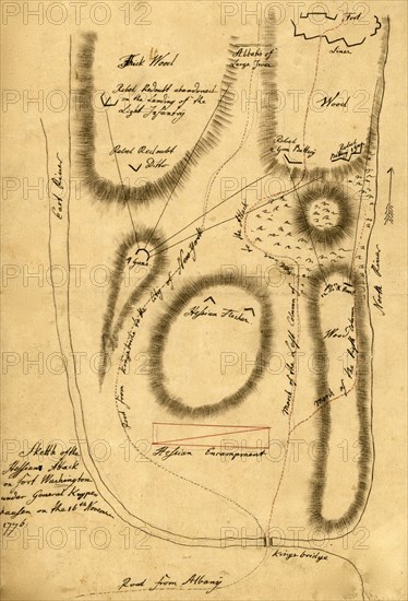 Hessian attack on Fort Washington under General Knypehausen on the 16th November 1776. 1776