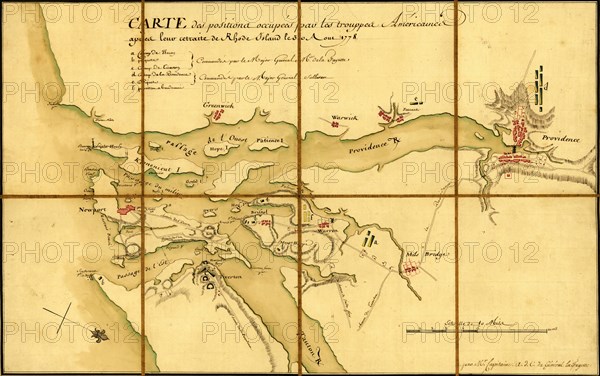 American Positions after retreat to Long Island - 1778