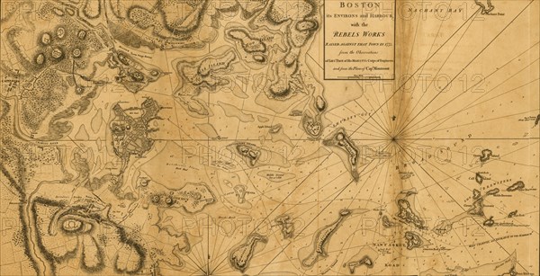 Boston, its environs and harbour, with the rebels works raised against that town in 1775 1775