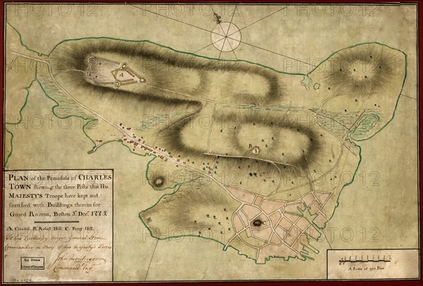 Charles Town Peninsula, posts of His Majesty's Forces 1775