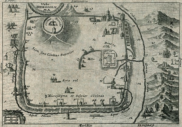 Antique Map of Jerusalem