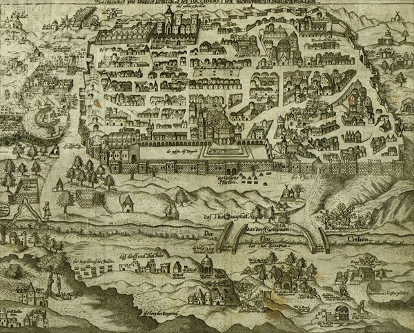 Antique Map of Jerusalem