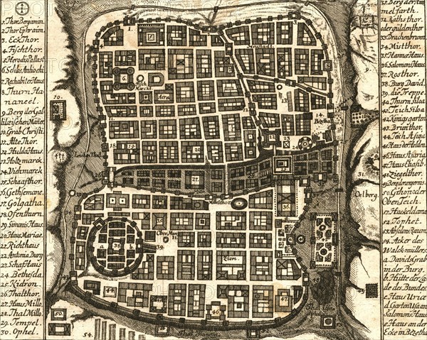 Antique Map of Jerusalem