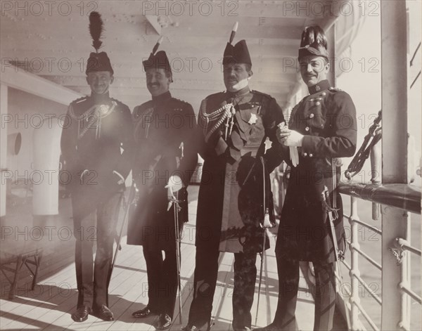 British officers aboard the S.S. Balmoral Castle