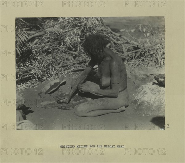 Aboriginal women grinding millet