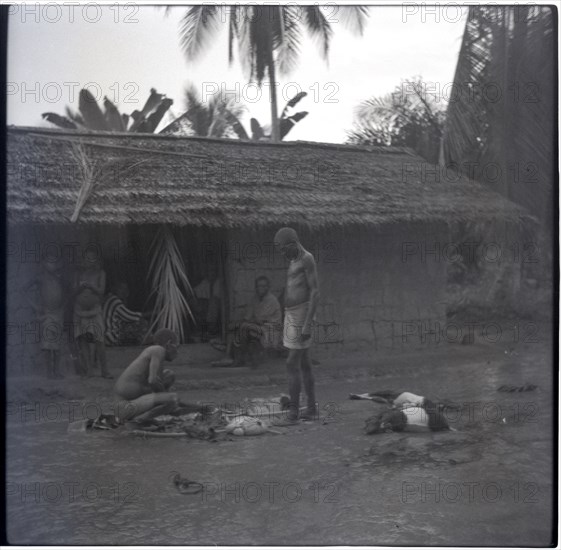 Bekundi meeting, butchering the first goat