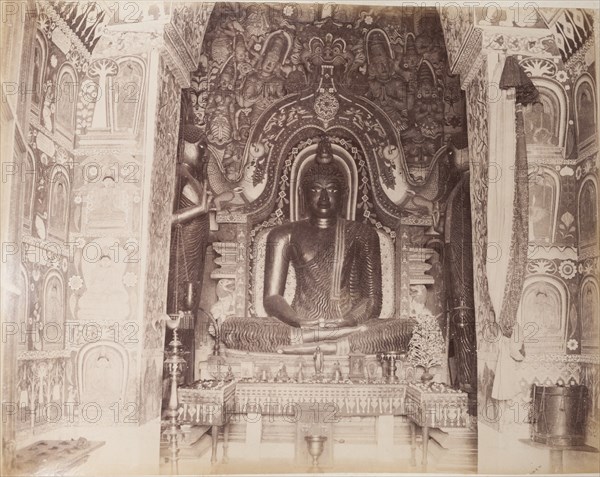 Statue of Buddha inside a temple, Sri Lanka