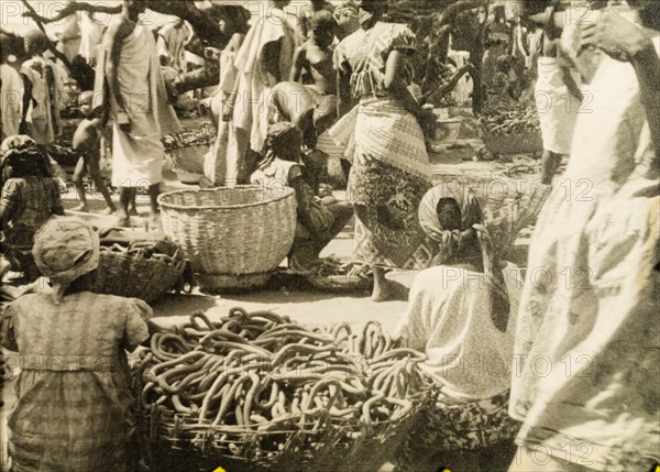 Pretzel stalls at a Ghanaian market