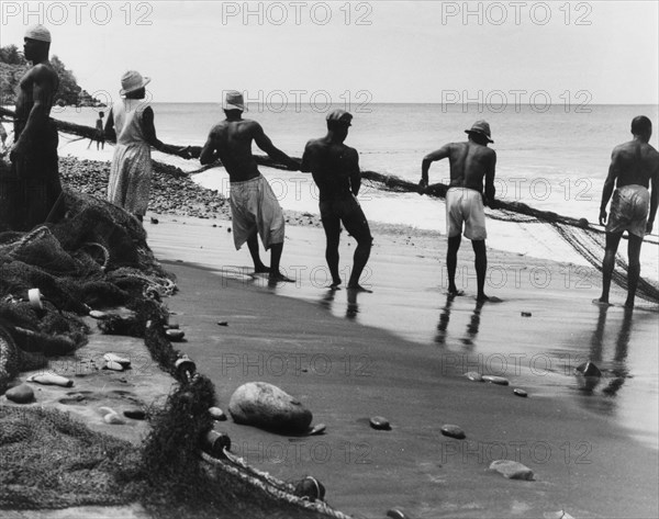 Hauling in the nets, Grenada