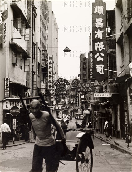 Rickshaw driver in Hong Kong