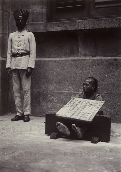 Petty criminal in the stocks, Hong Kong