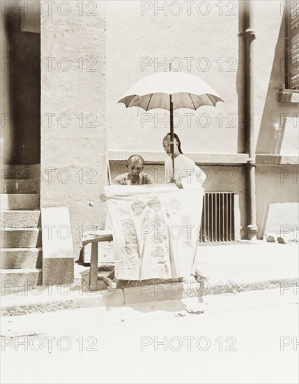 Letter-writing service on a Hong Kong street