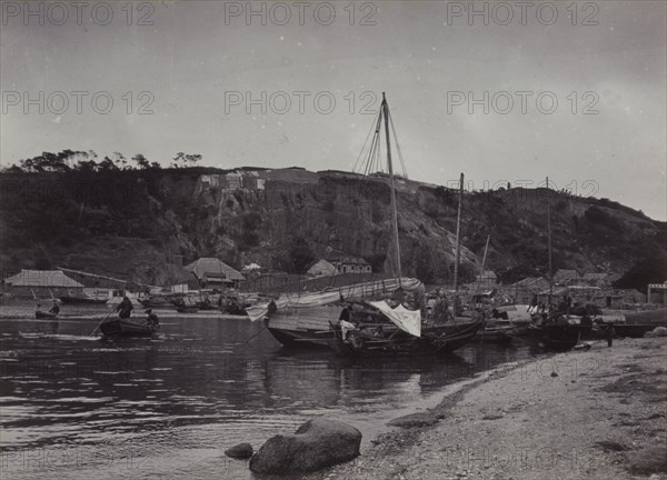 Sampans at anchor in Shau Kei Wan bay