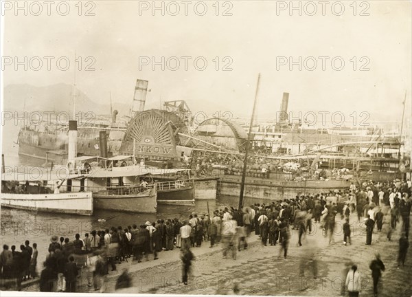 SS Hankow gutted by fire