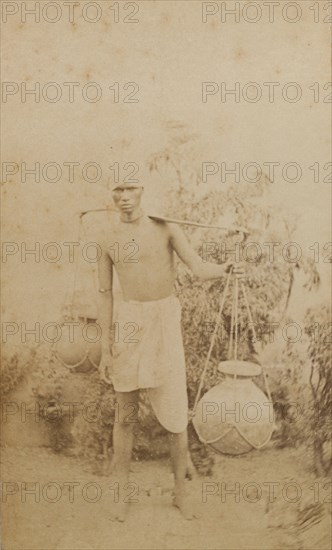 Portrait of an Indian water carrier